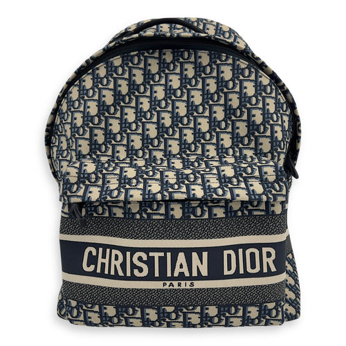 Dior Oblique Blue Backpack in Jacquard, Lacquered Metal hardware_1