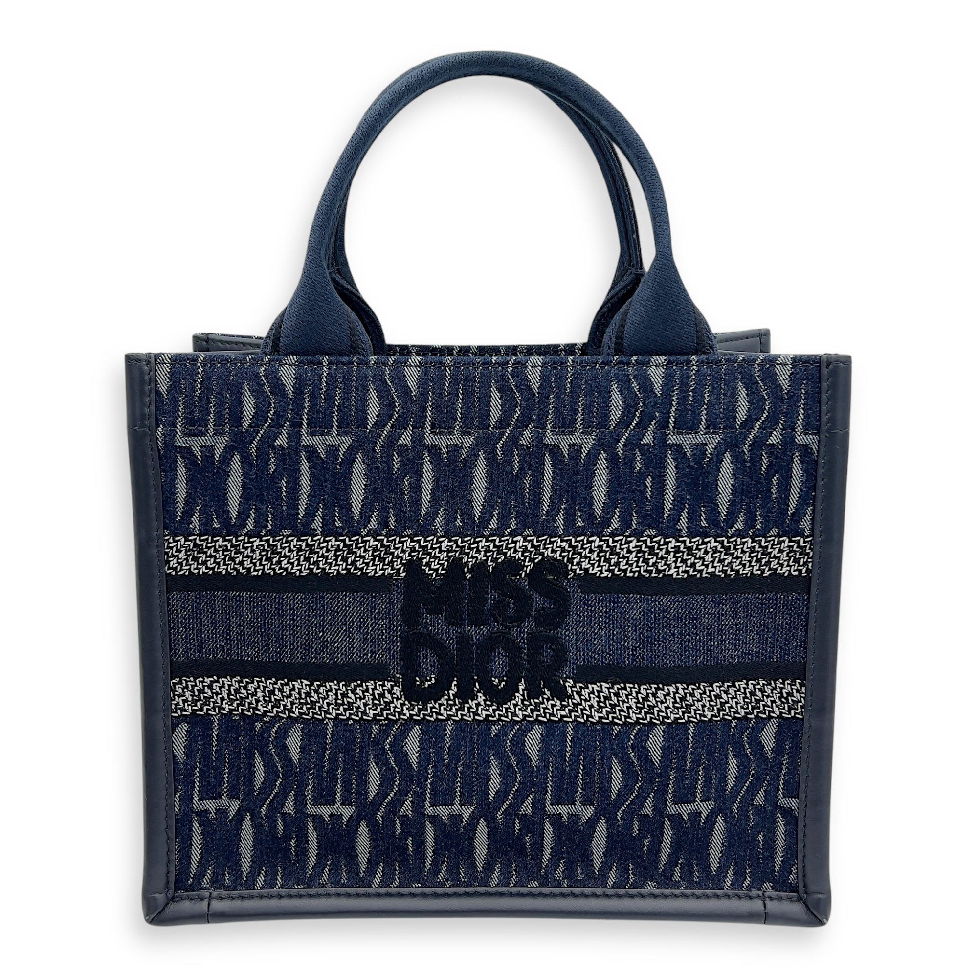 Dior Book Tote Small Blue Top Handle Bag in Denim_1