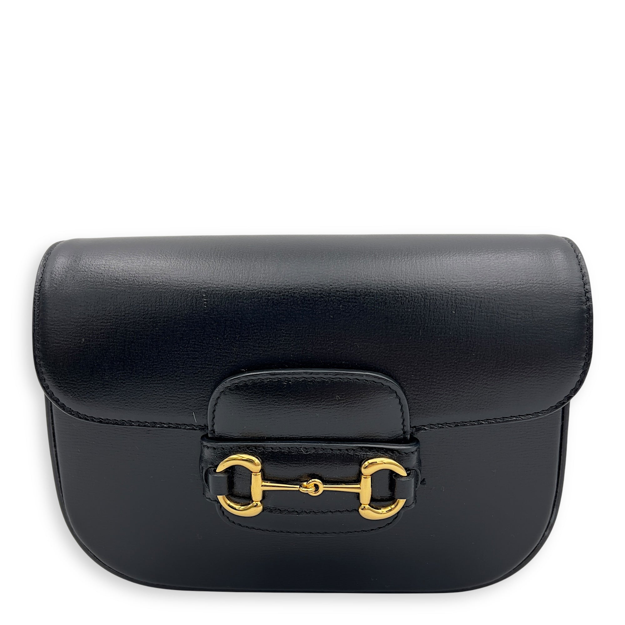 Gucci Horsebit 1955 Mini Black Crossbody Bag in Calfskin, Gold hardware_1