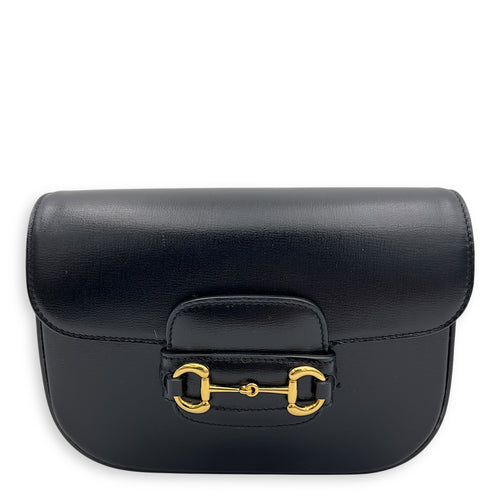 Gucci Horsebit 1955 Mini Black Crossbody Bag in Calfskin, Gold hardware_1