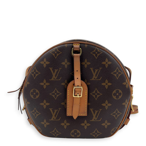Louis Vuitton Boite a Chapeau MM Brown Crossbody Bag in Monogram Coated Canvas, Gold hardware_1