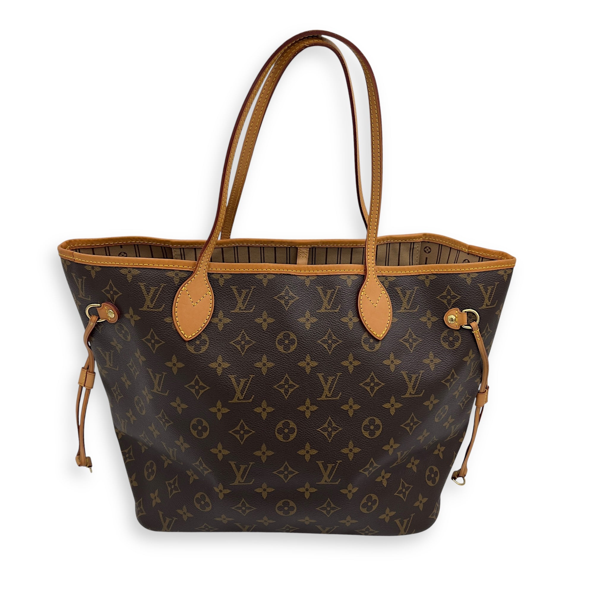 Louis Vuitton Neverfull Tote Bag MM Brown in Monogram Coated Canvas, Gold hardware_1