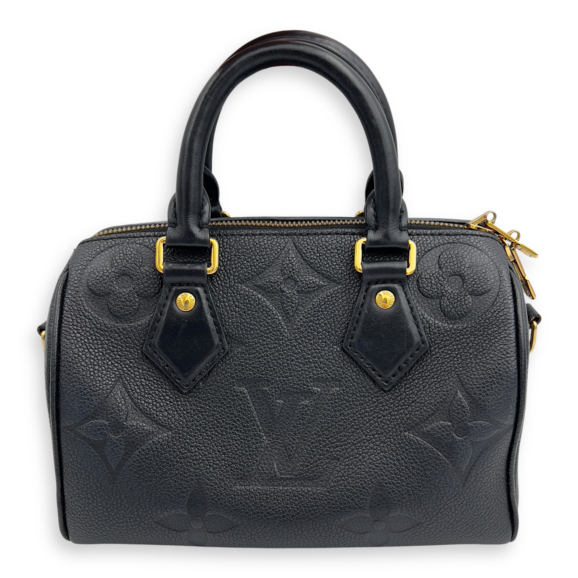 Louis Vuitton Speedy Bandouliere Top Handle Bag 20 Black in Empreinte Leather, Gold hardware_1