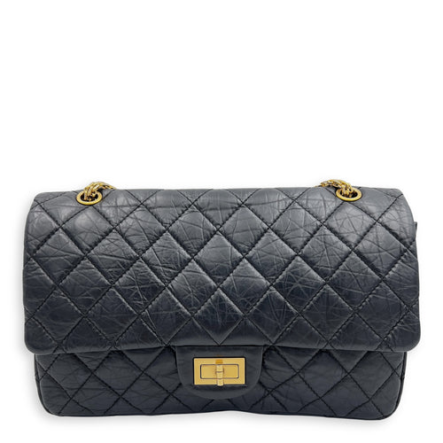 Chanel 2.55 Shoulder Bag 27 Black in Calfskin, Gold hardware_1