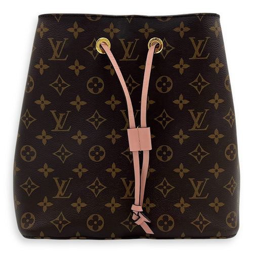 Louis Vuitton NeoNoe MM Brown Bucket Bag in Monogram Coated Canvas, Gold hardware_1