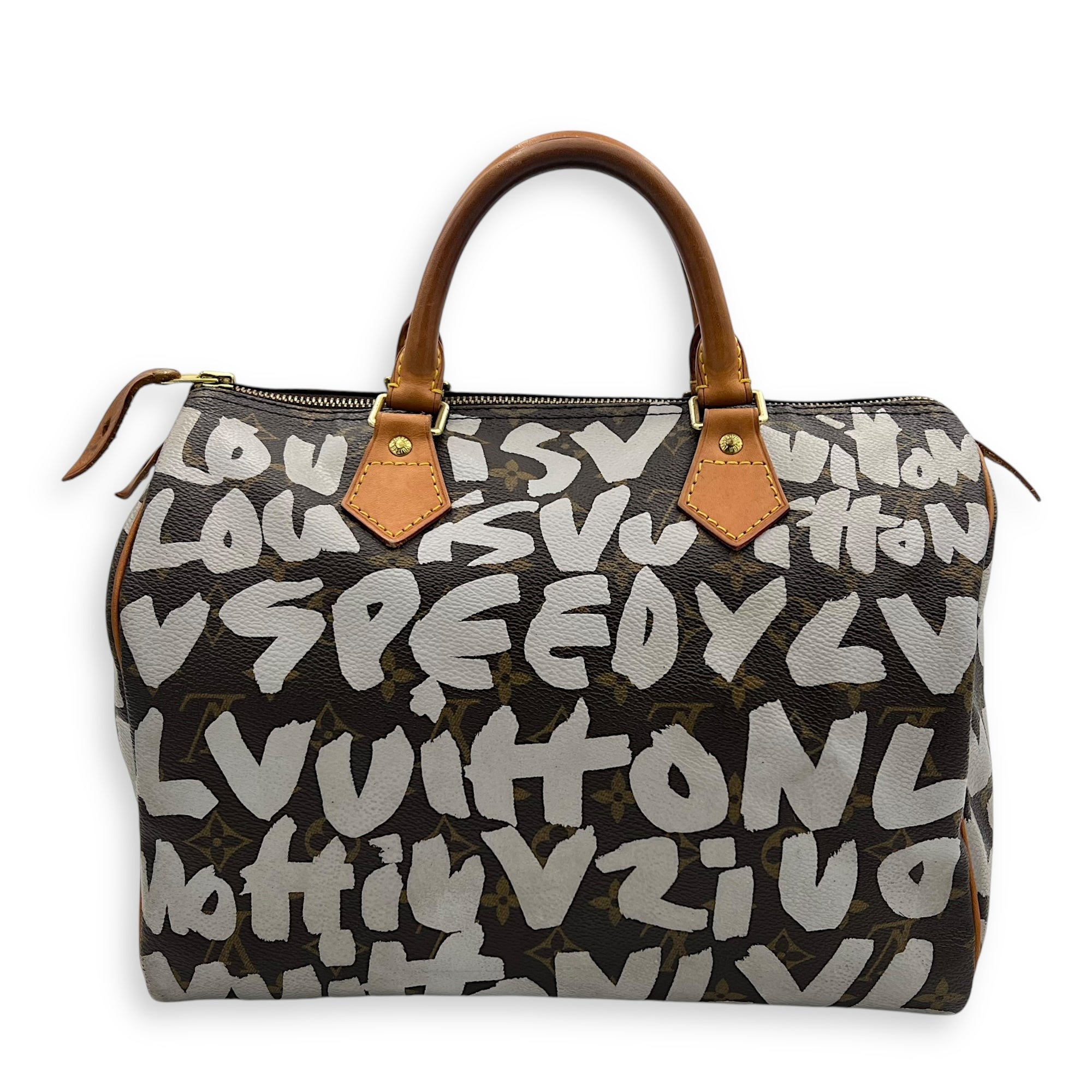 Louis Vuitton Speedy Sprouse Top Handle Bag 30 Brown in Monogram Coated Canvas, Gold hardware_1