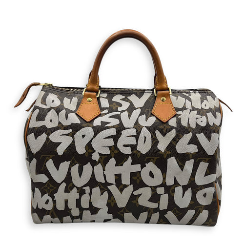 Louis Vuitton Speedy Sprouse Top Handle Bag 30 Brown in Monogram Coated Canvas, Gold hardware_1