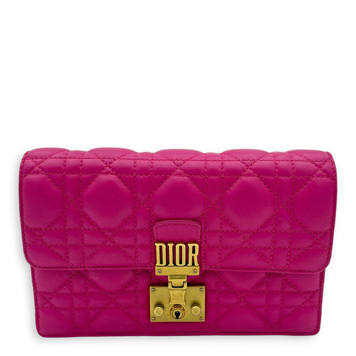 Dior DiorAddict Shoulder Bag Pink in Lambskin, Gold hardware_13