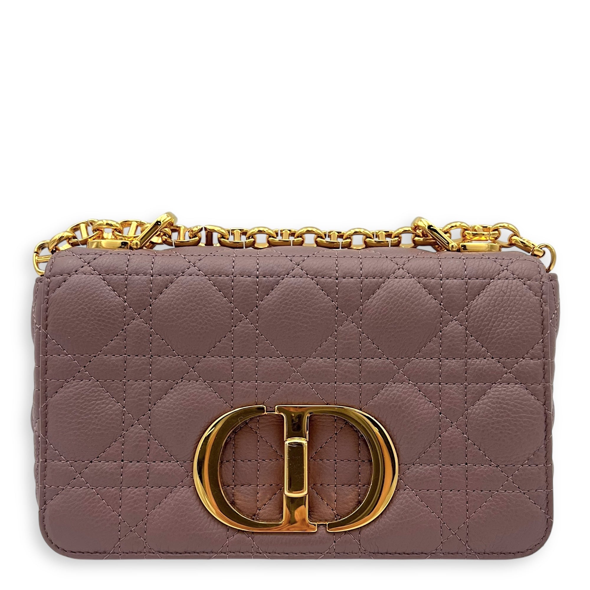 Dior Caro Shoulder Bag Purple in Calfskin, Gold hardware_12