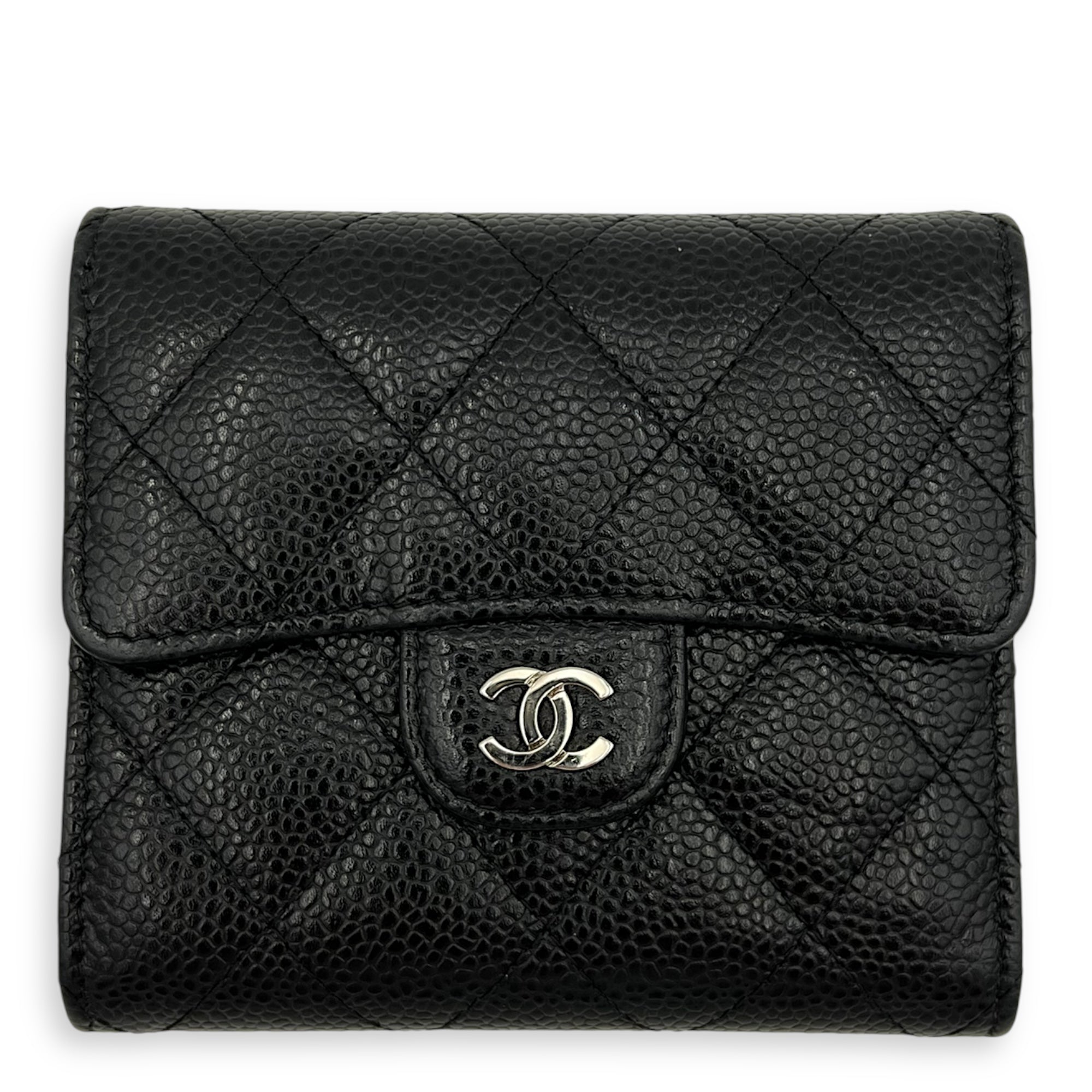Chanel Classic Wallet Black in Caviar Leather, Silver hardware_7