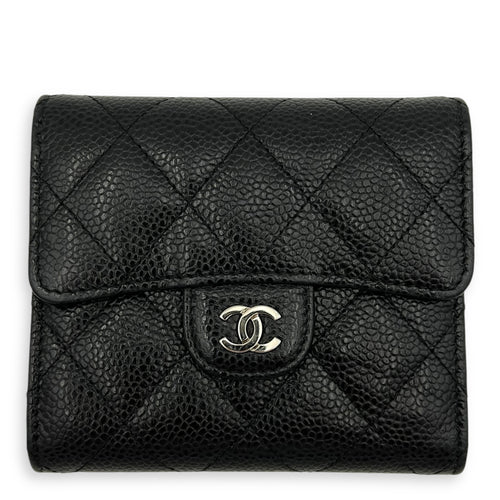 Chanel Classic Wallet Black in Caviar Leather, Silver hardware_7