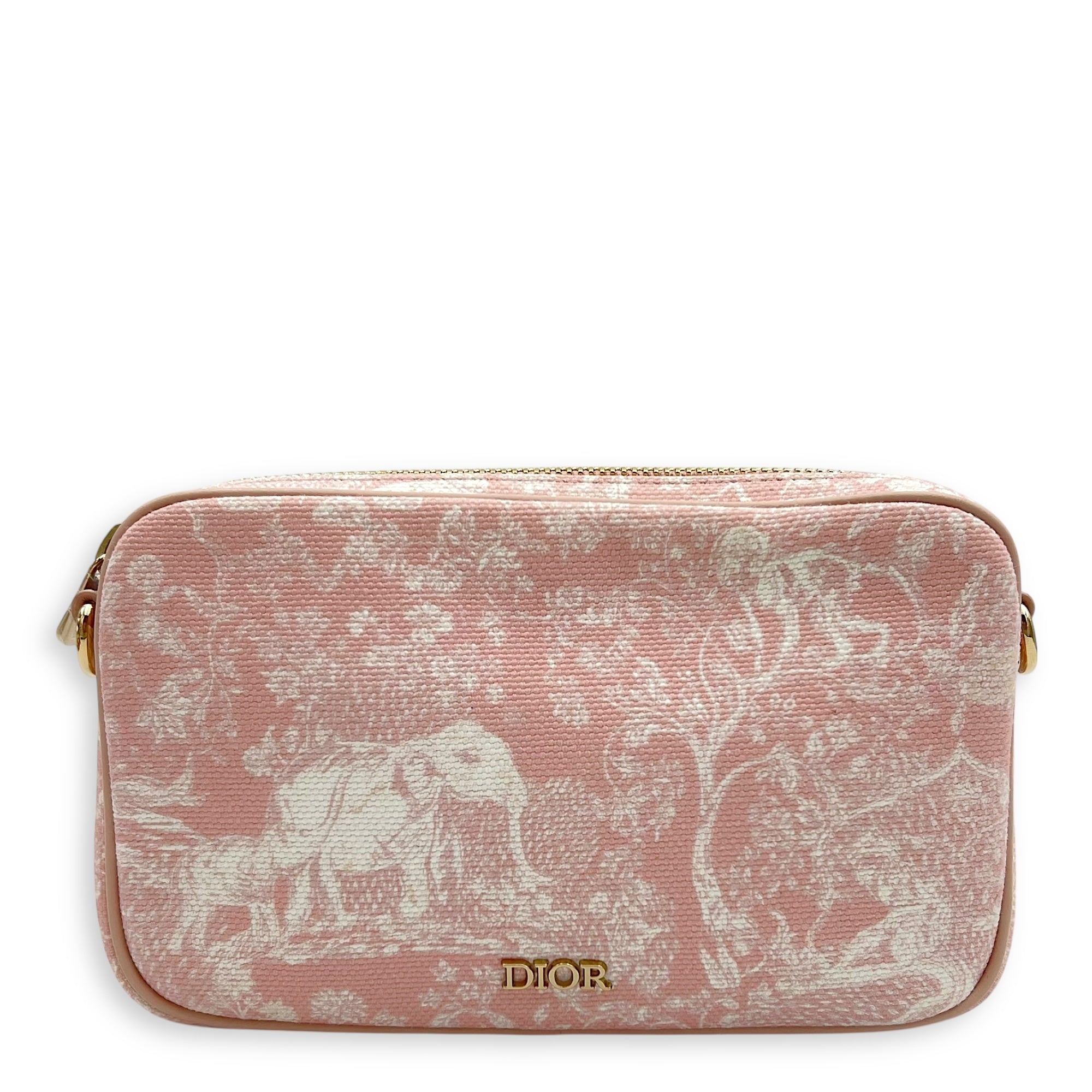 Dior Multi-pouch Crossbody Bag Pink in Canvas, Light Gold hardware_1