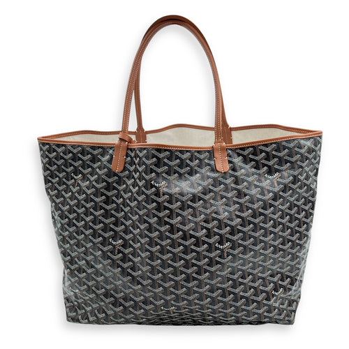 Goyard Saint Louis Tote Bag GM Black in Coated Canvas, Silver hardware_2