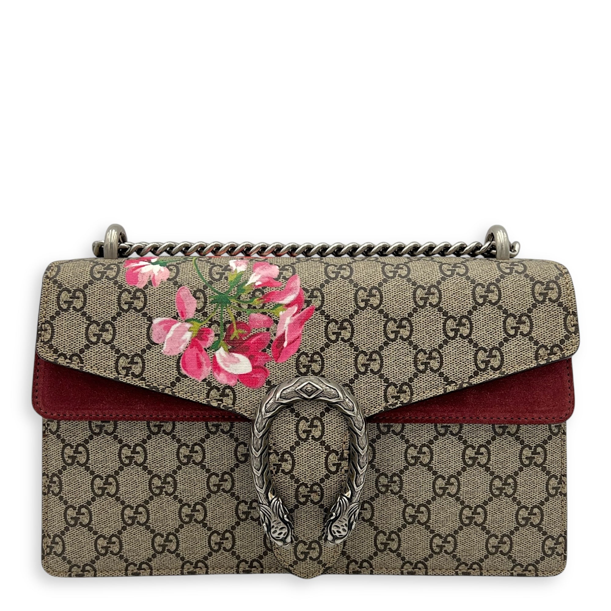 Gucci Dionysus Shoulder Bag Beige in Coated Canvas, Silver hardware_11