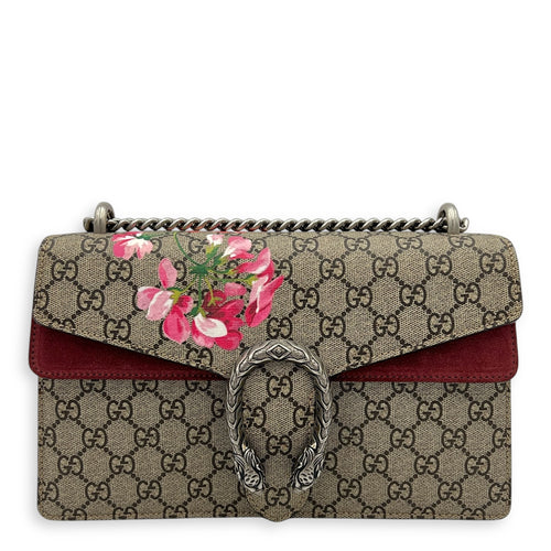 Gucci Dionysus Shoulder Bag Beige in Coated Canvas, Silver hardware_11
