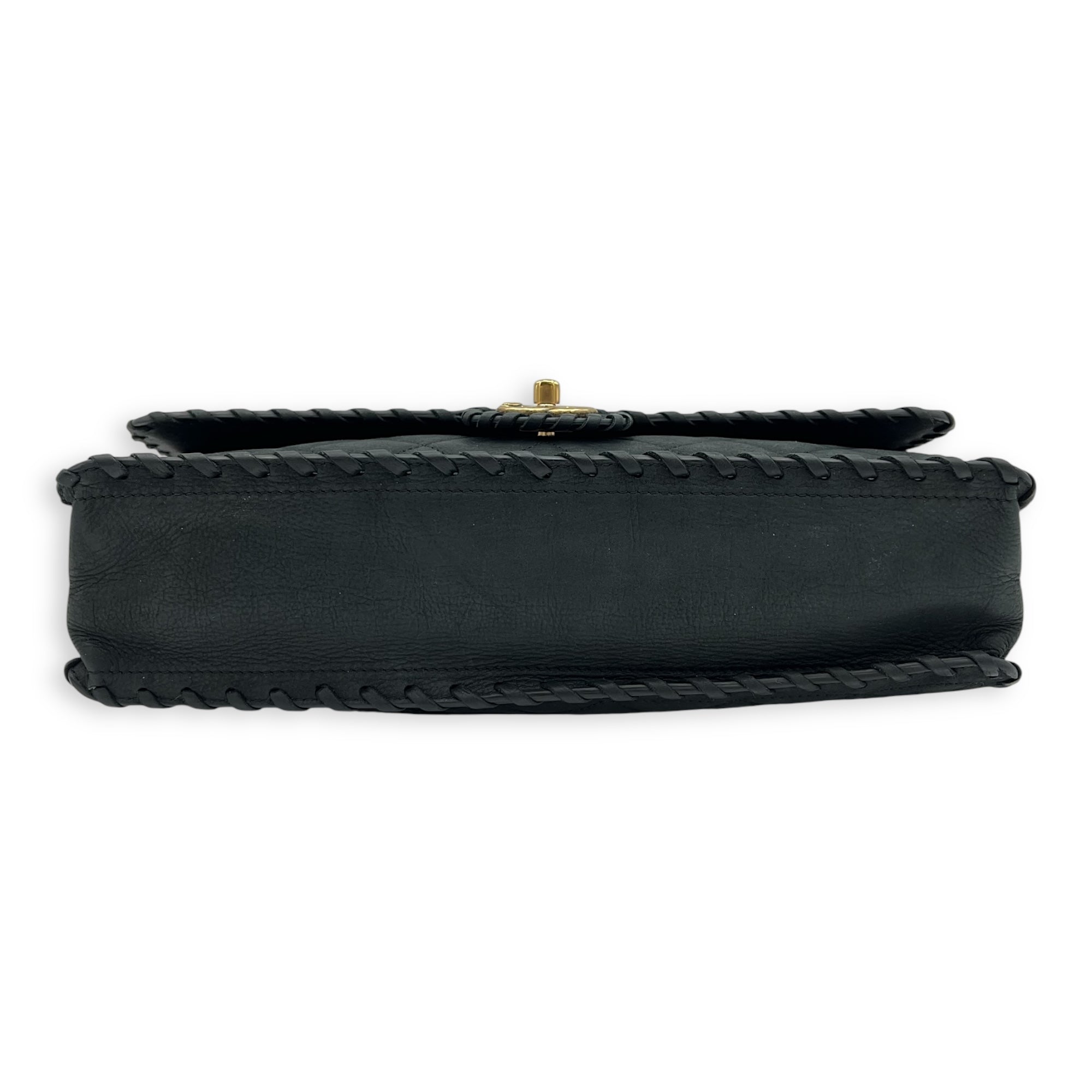 Chanel Happy Stitch CC Black Shoulder Bag in Suede Leather, Gold hardware_1