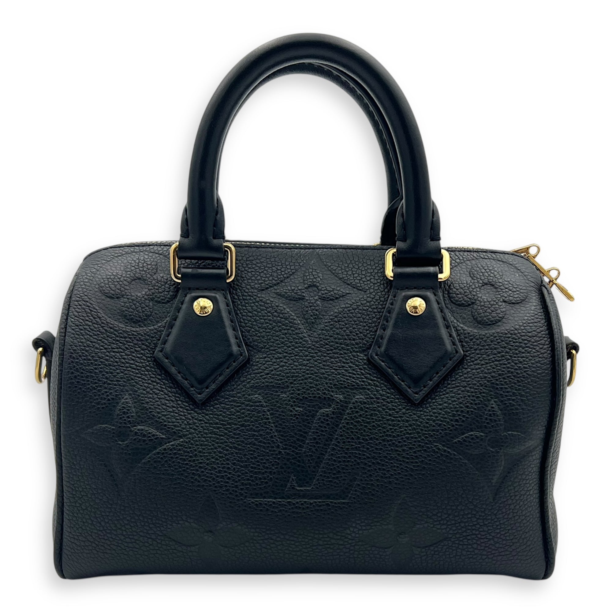 Louis Vuitton Speedy Bandouliere Top Handle Bag 20 Black in Empreinte Leather, Gold hardware_1