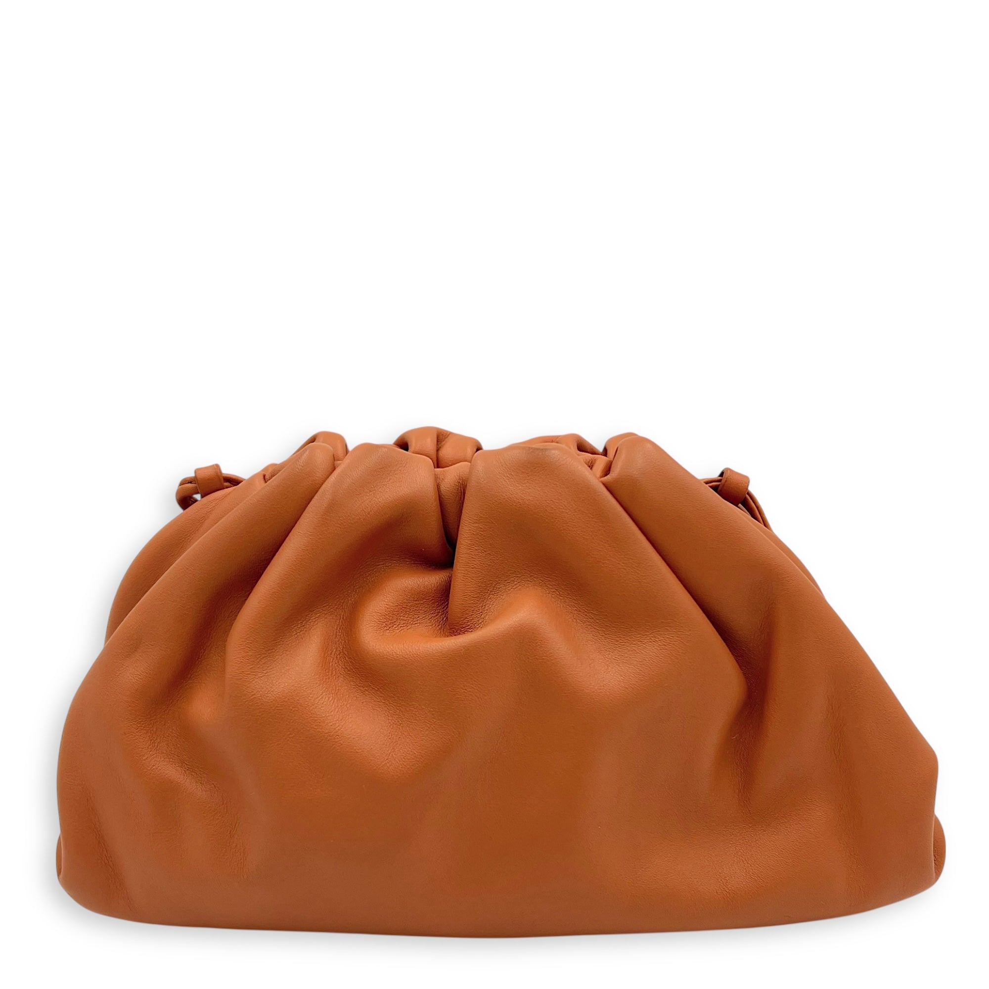 Bottega Veneta The Pouch Crossbody Bag Brown in Lambskin, Gold hardware_1
