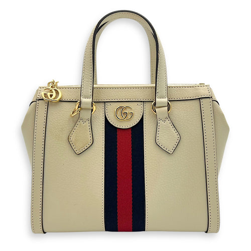 Gucci Ophidia Top Handle Bag White in Calfskin, Gold hardware_1
