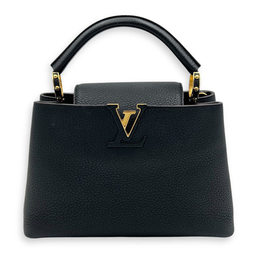 Louis Vuitton Capucines Top Handle Bag Black in Calfskin, Gold hardware_1