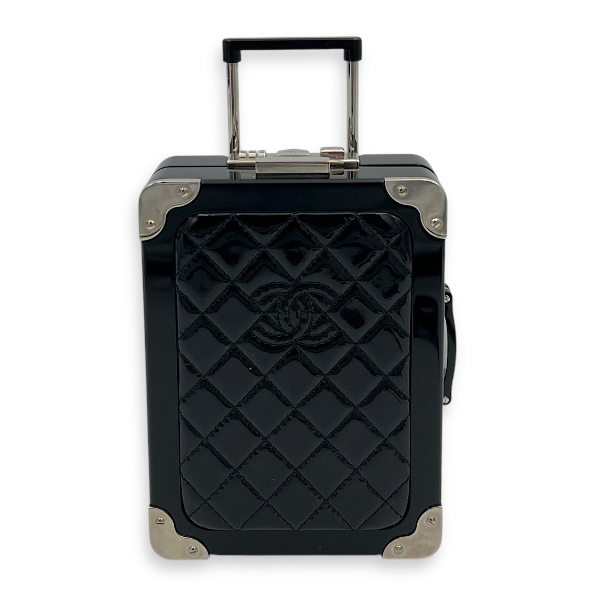 Chanel Minaudiere Trolley Black Clutch in, Silver hardware_1