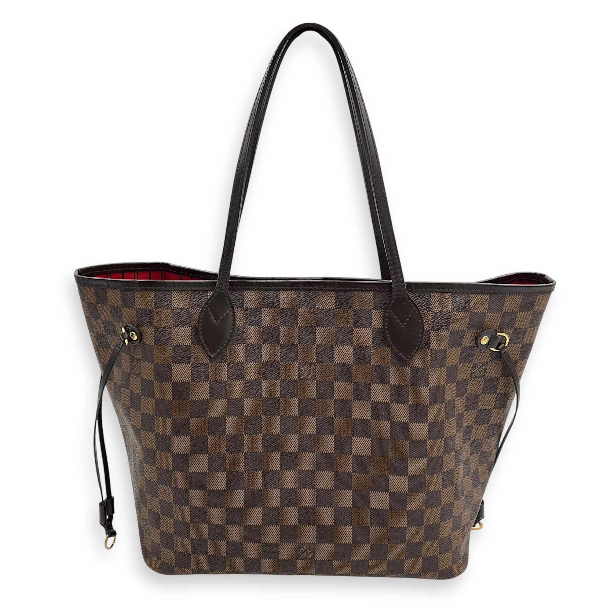 Louis Vuitton Neverfull MM Damier Ebene Tote Bag in Coated Canvas, Gold hardware_1