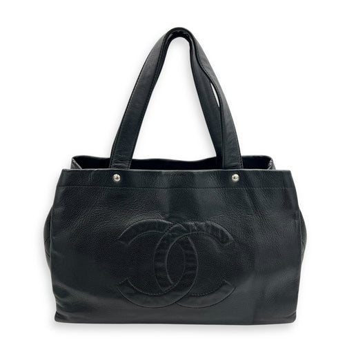 Chanel CC Tote Bag Black in Caviar Leather, Silver hardware_1