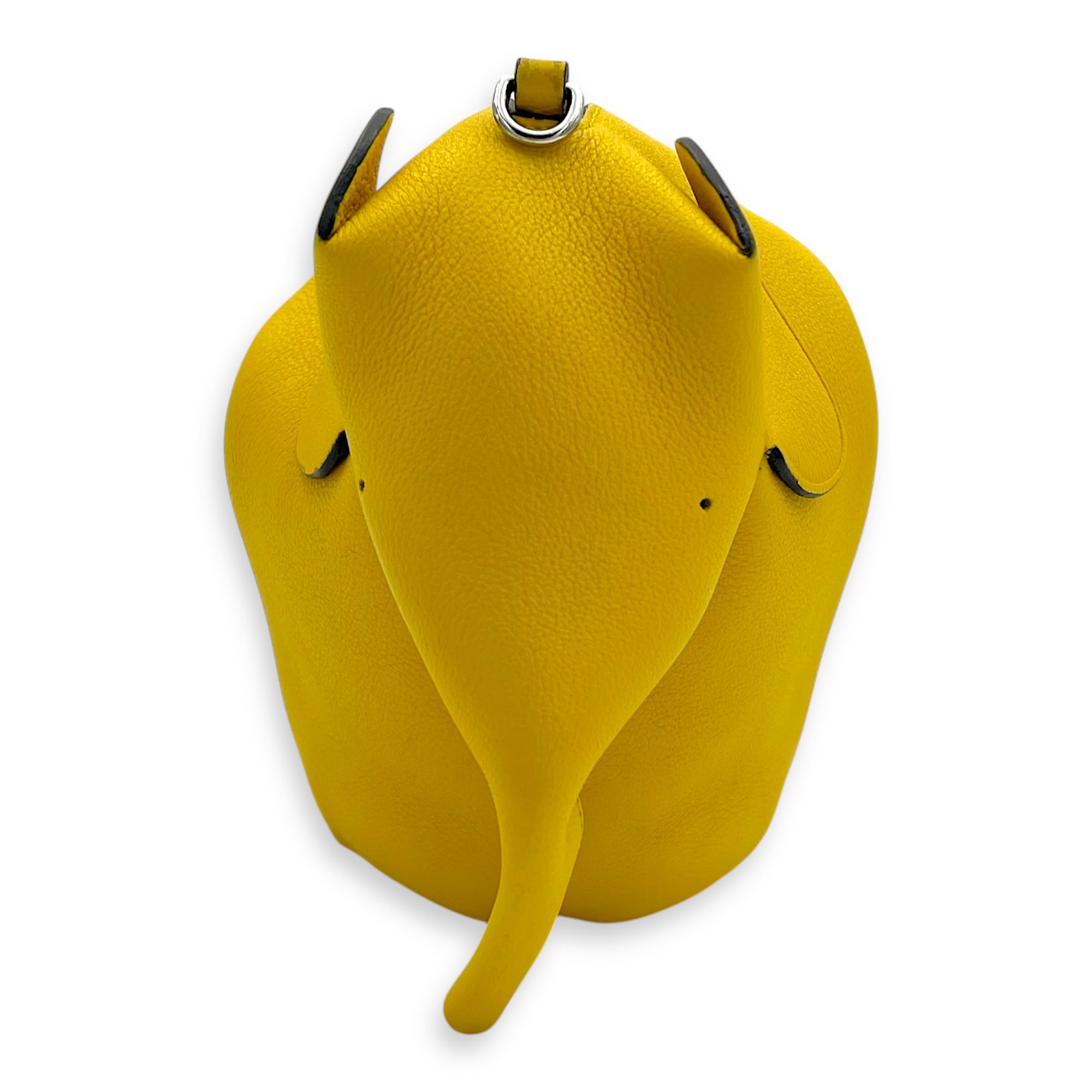 Loewe Elephant Crossbody Bag Yellow in Calfskin, Silver hardware_4