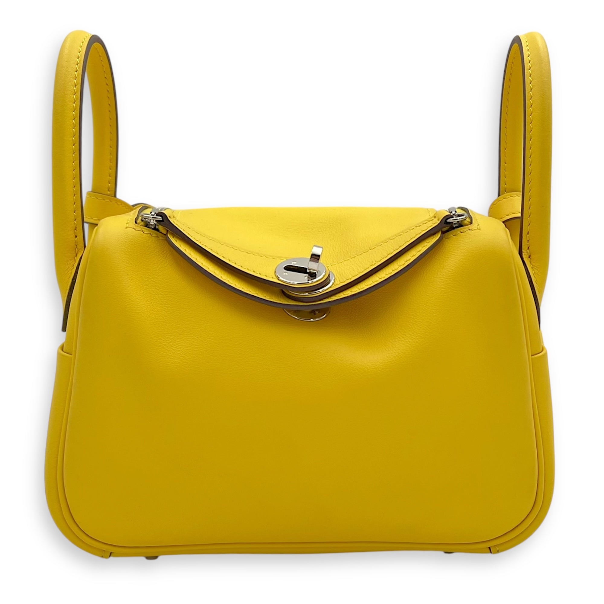 Hermès Mini Lindy Yellow in Swift, Palladium hardware_1
