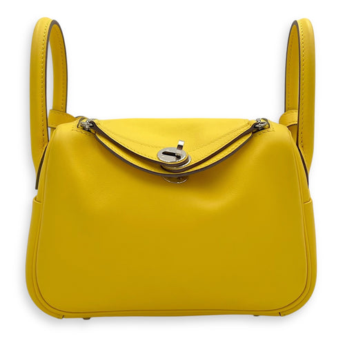 Hermès Mini Lindy Yellow in Swift, Palladium hardware_1