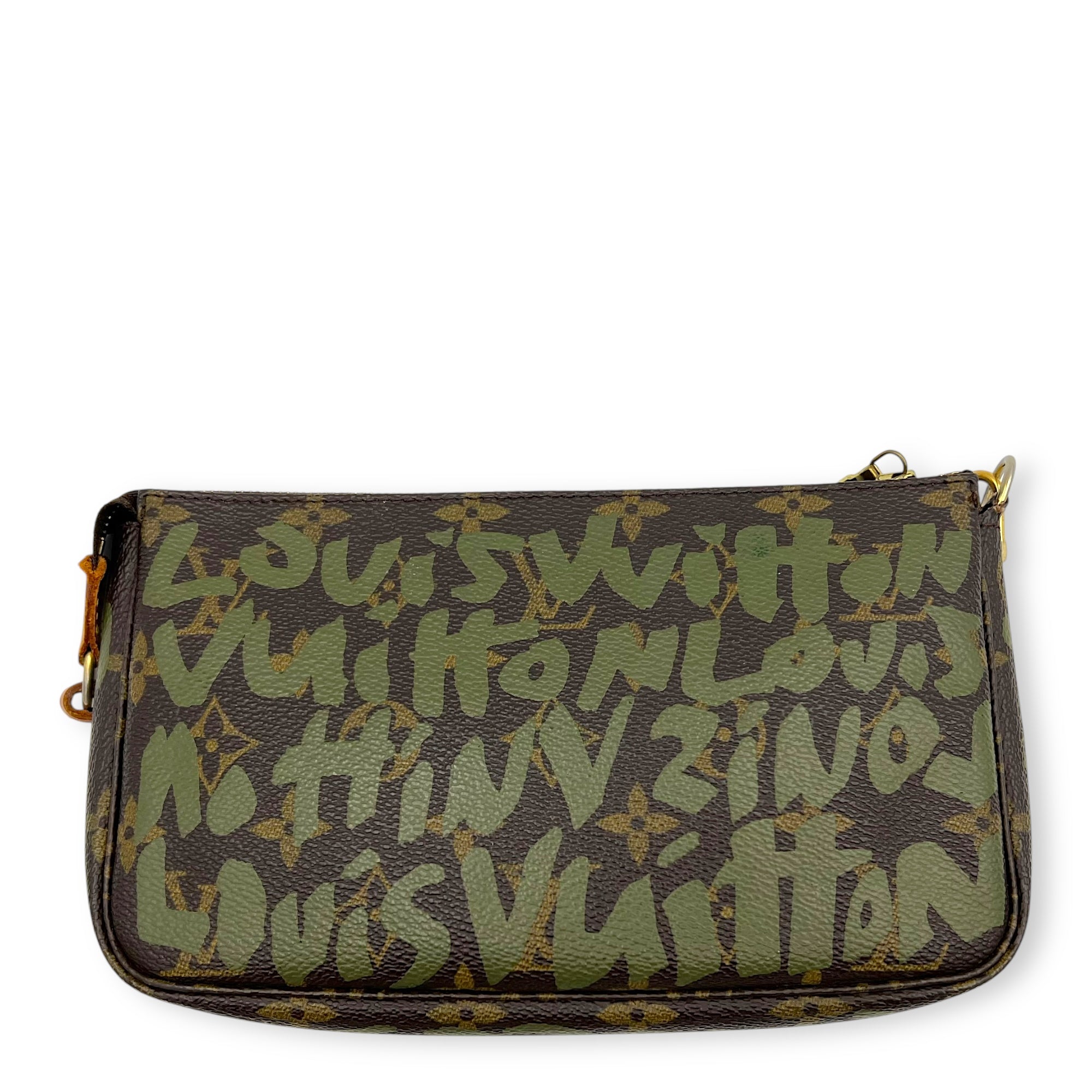 Louis Vuitton Pochette Pouch Brown in Coated Canvas, Gold hardware_1