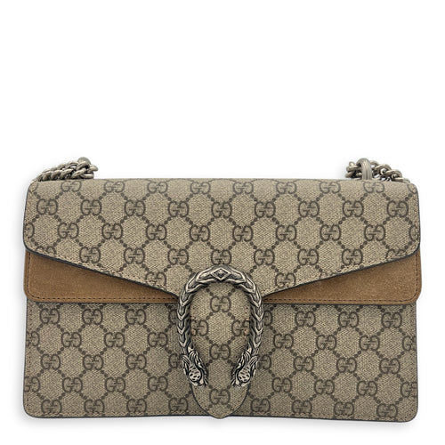 Gucci Dionysus Small Brown Shoulder Bag in Coated Canvas, Ruthenium hardware_4