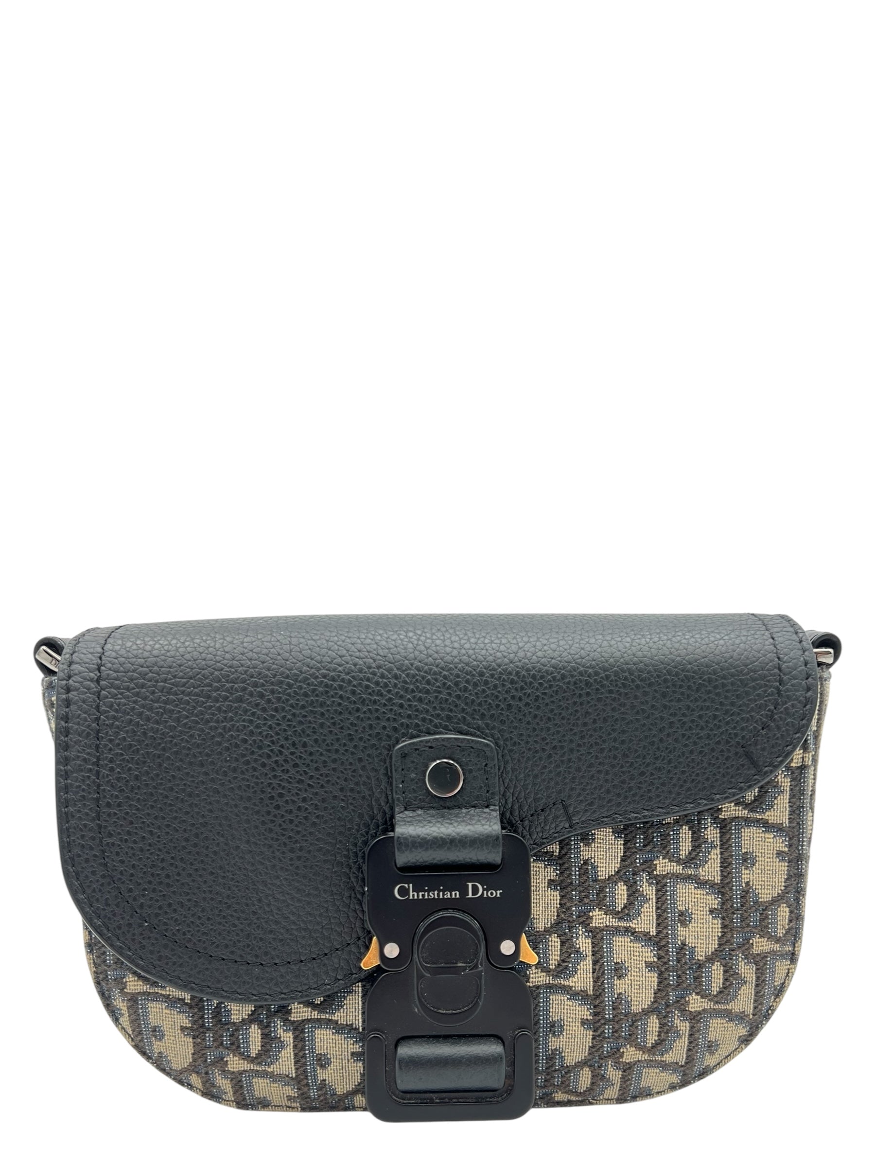 Dior Saddle Crossbody Bag Brown in Jacquard, Silver hardware_9