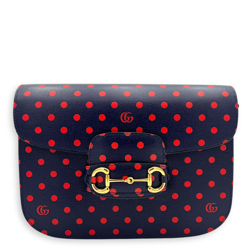 Gucci Horsebit 1955 Shoulder Bag Blue in Calfskin, Gold hardware_12