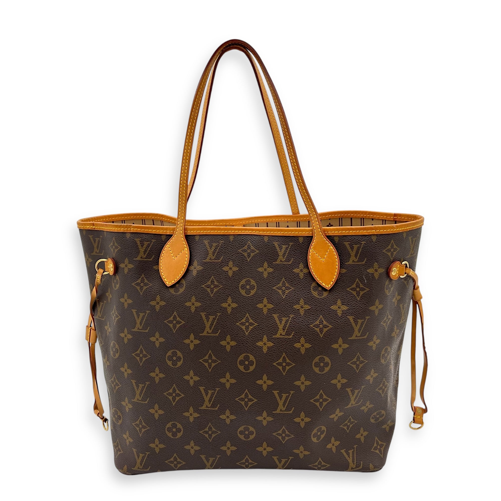 Louis Vuitton Neverfull MM Brown Tote Bag in Monogram Coated Canvas, Gold hardware_1
