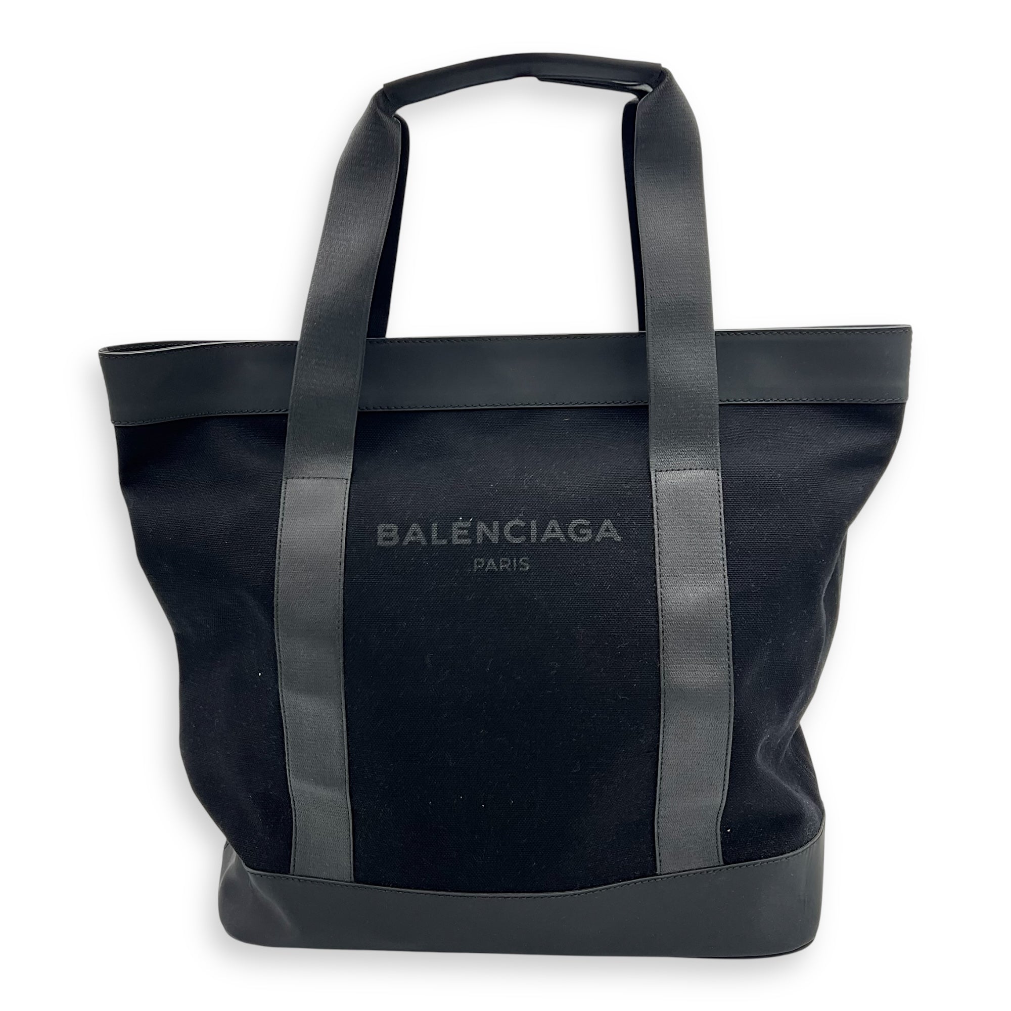 Balenciaga Logo Tote Bag Black in Canvas_1
