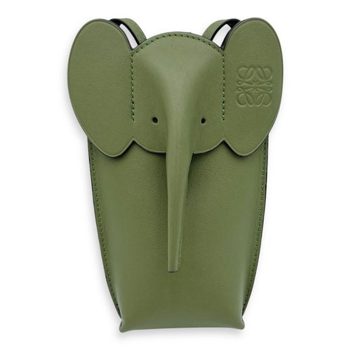 Loewe Elephant Pocket Crossbody Bag Green in Calfskin_1