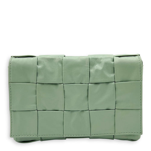 Bottega Veneta Cassette Crossbody Bag Green in Calfskin_1