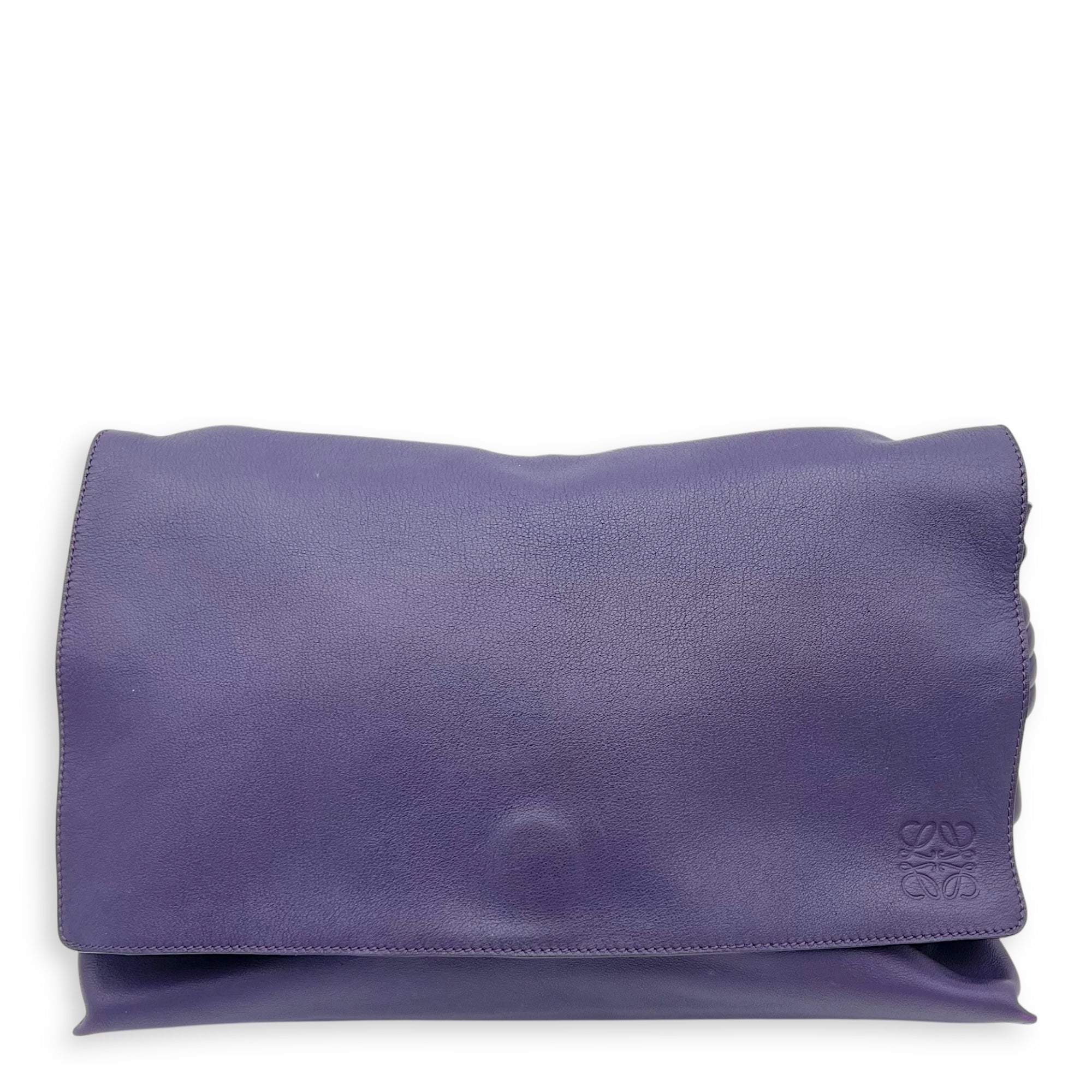 Loewe Flamenco Shoulder Bag Purple in Lambskin, Silver hardware_1