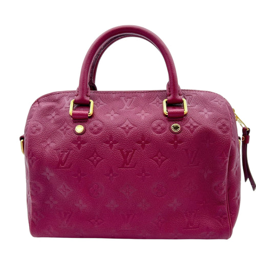 Louis Vuitton Speedy Bandouliere Top Handle Bag Red in Monogram Empreinte Leather, Gold hardware_1