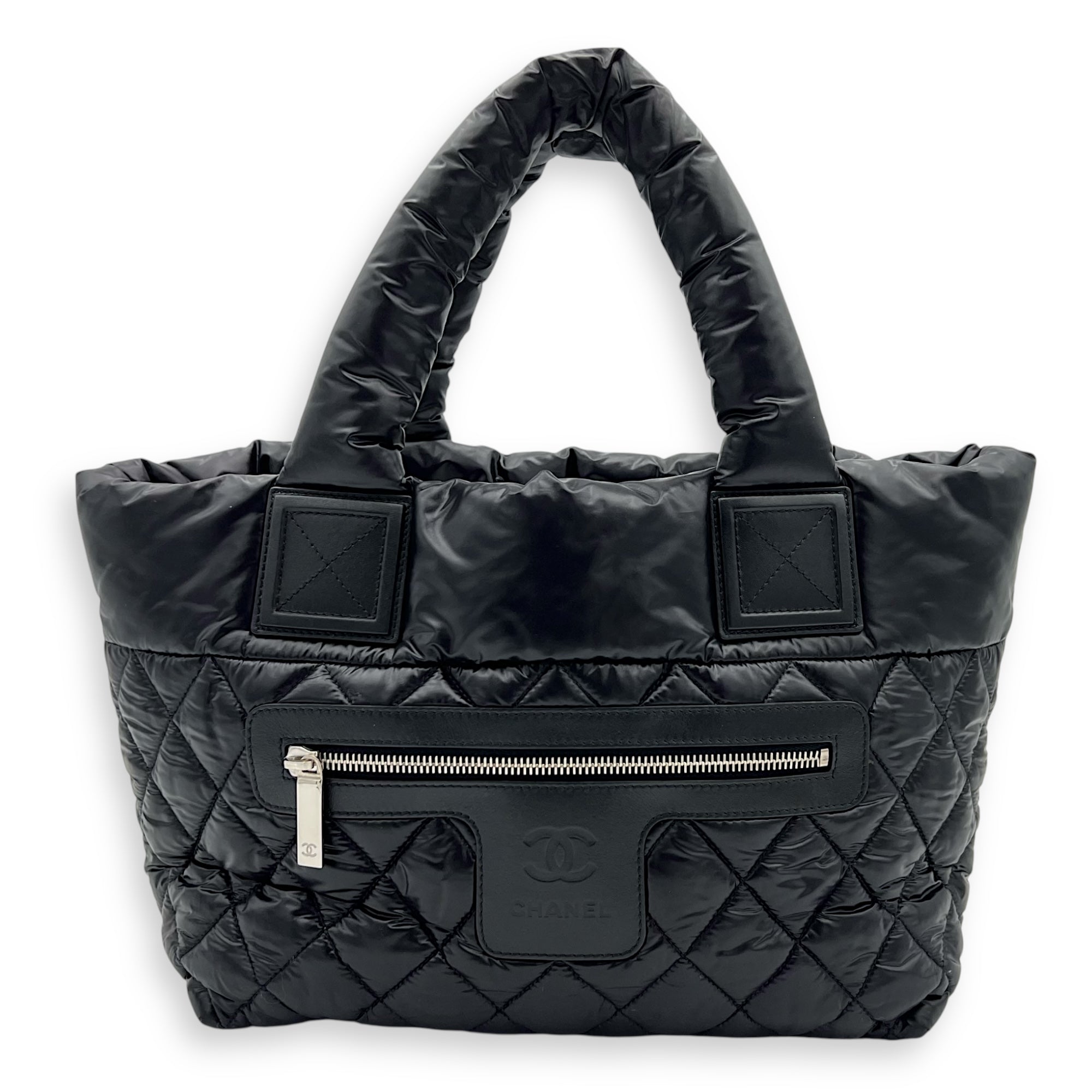 Chanel Coco Cocoon Tote Bag Black in Nylon, Silver hardware_1