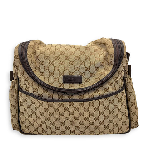 Gucci GG Shoulder Bag Brown in Canvas, Silver hardware_1