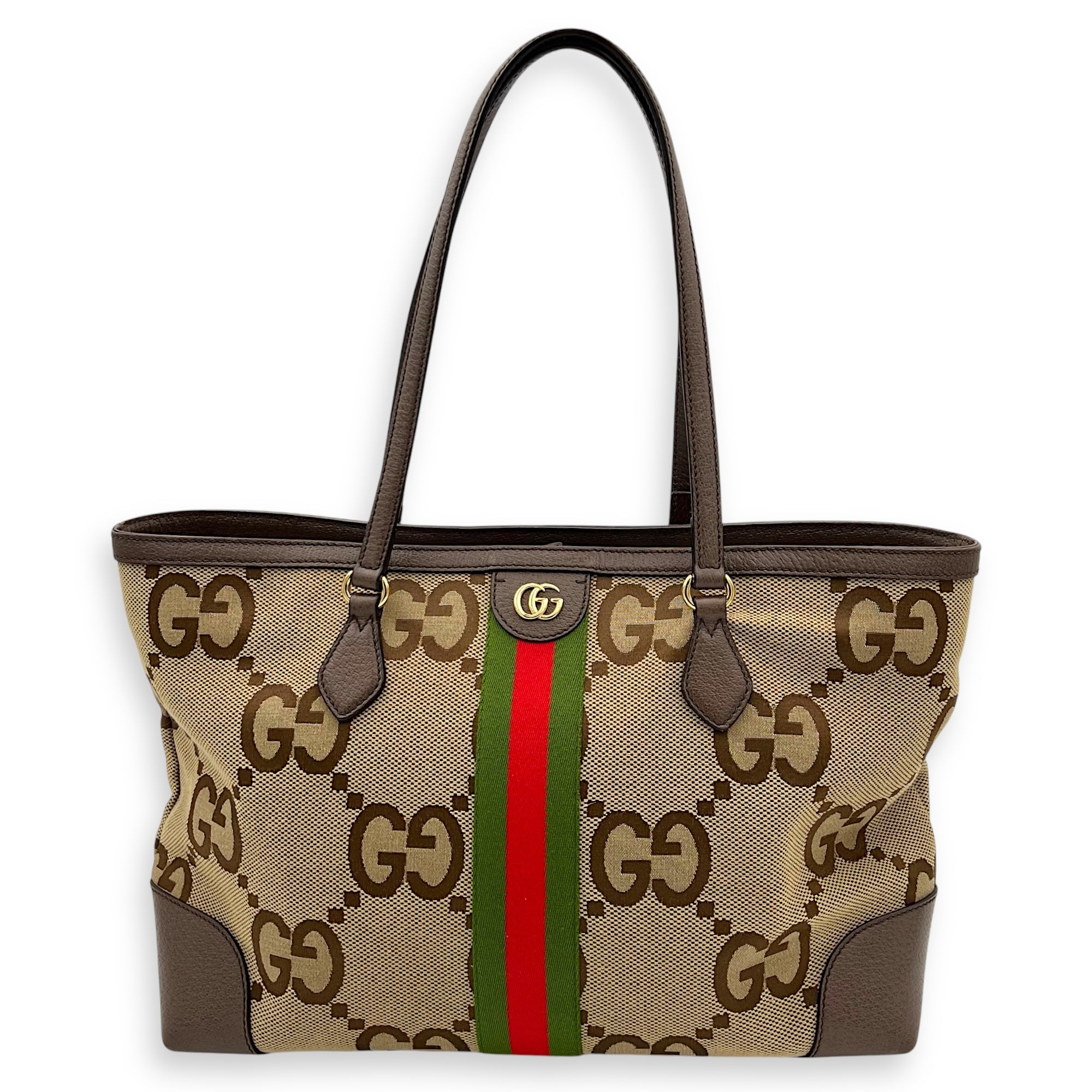 Gucci GG Tote Bag Brown in Canvas, Gold hardware_1