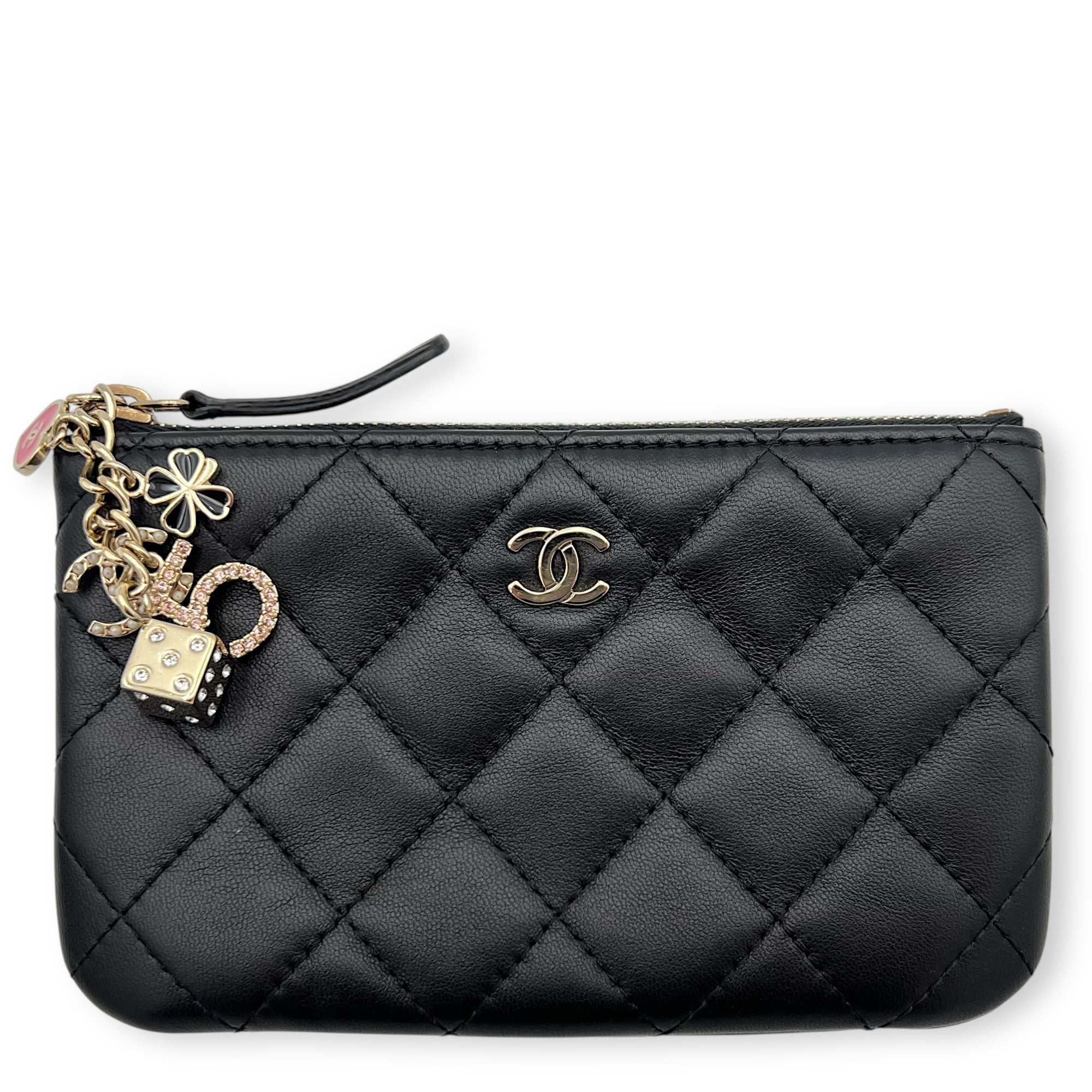 Chanel CC Pouch Black in Lambskin, Gold hardware_1