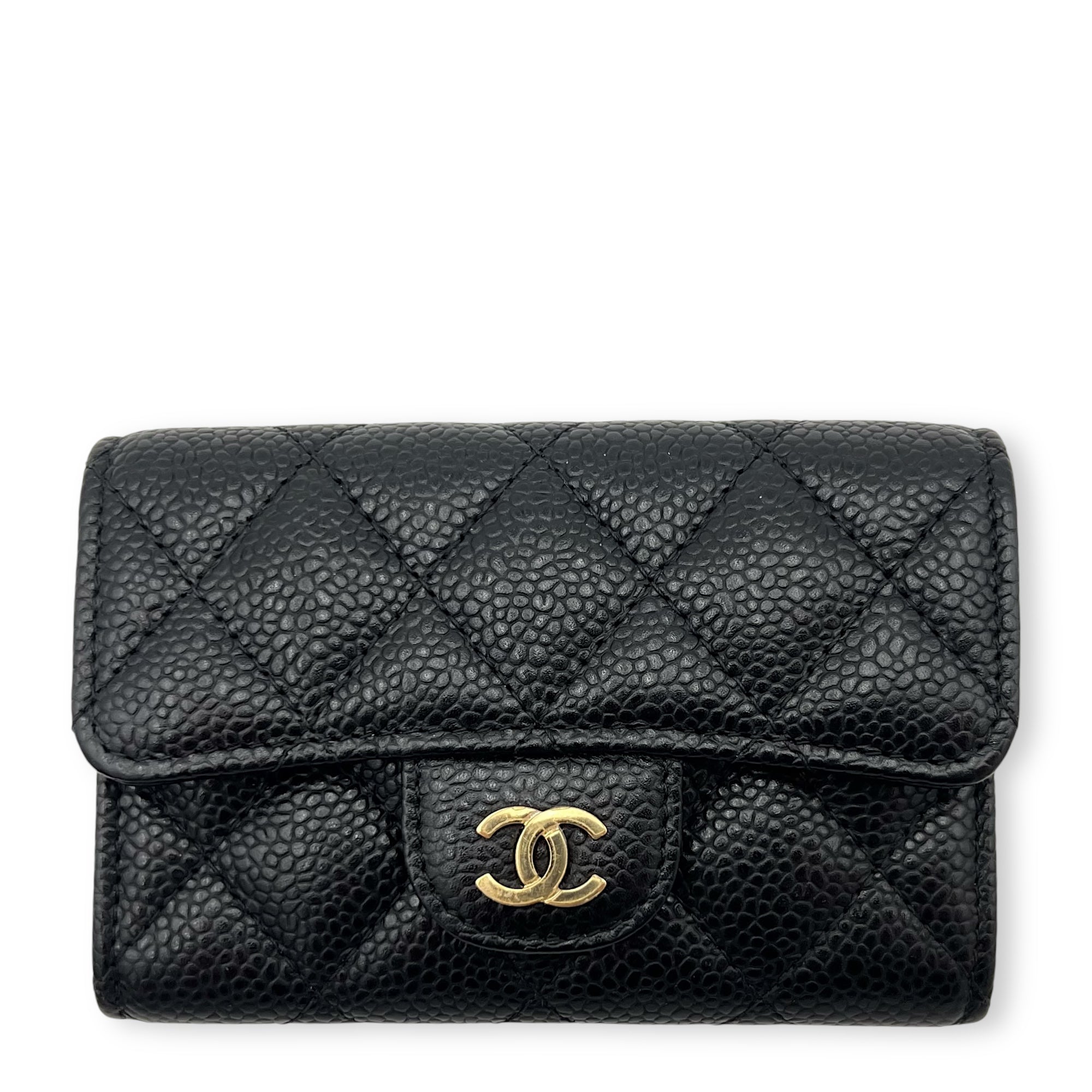 Chanel CC Card Holder Black in Caviar Leather, Gold hardware_1