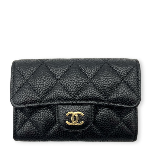 Chanel CC Card Holder Black in Caviar Leather, Gold hardware_1