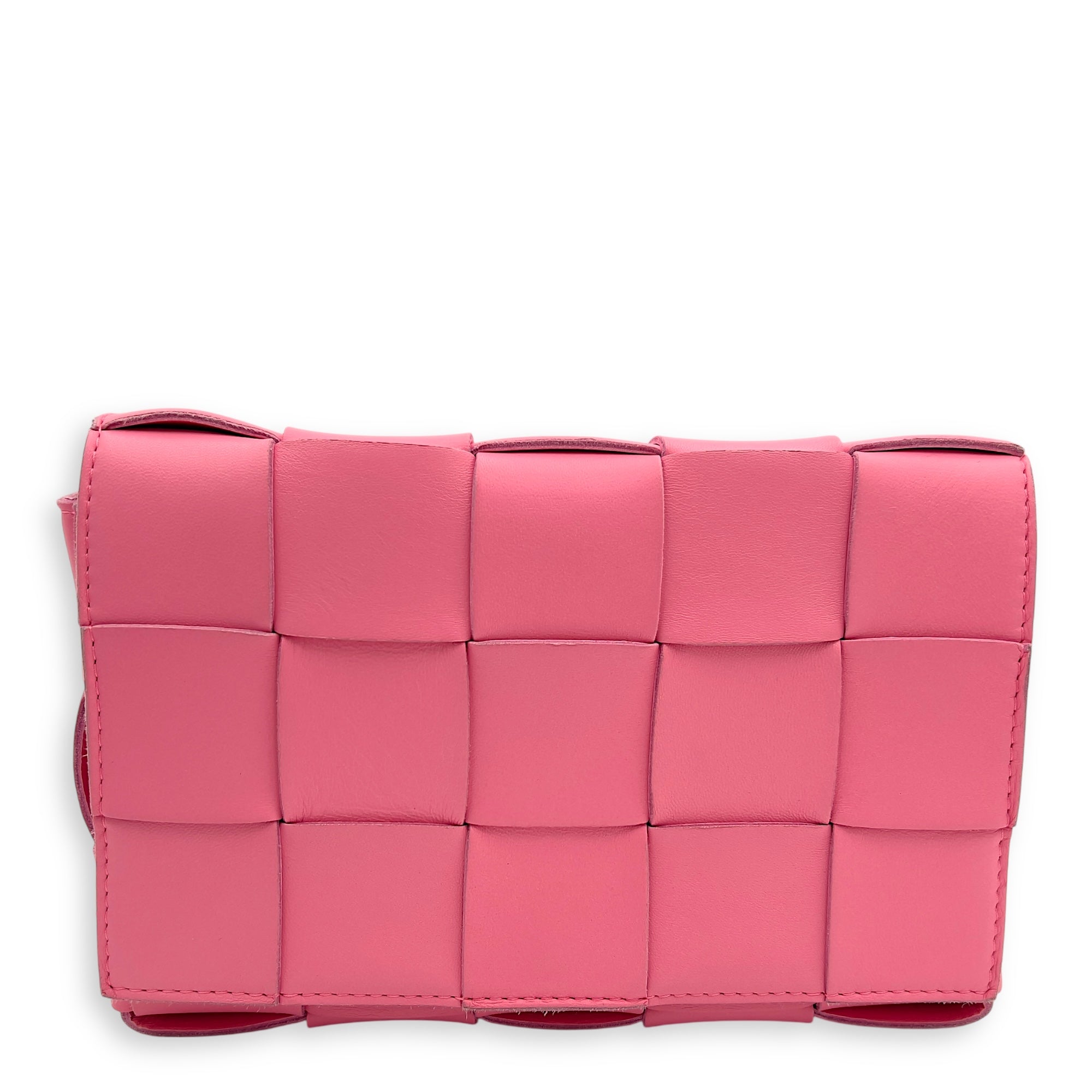 Bottega Veneta Cassette Pink Crossbody Bag in Calfskin_1