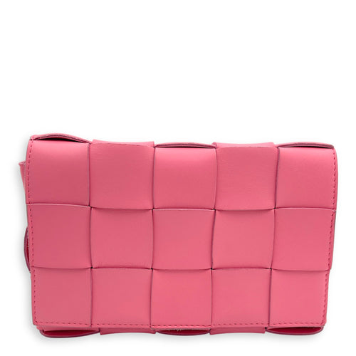 Bottega Veneta Cassette Pink Crossbody Bag in Calfskin_1