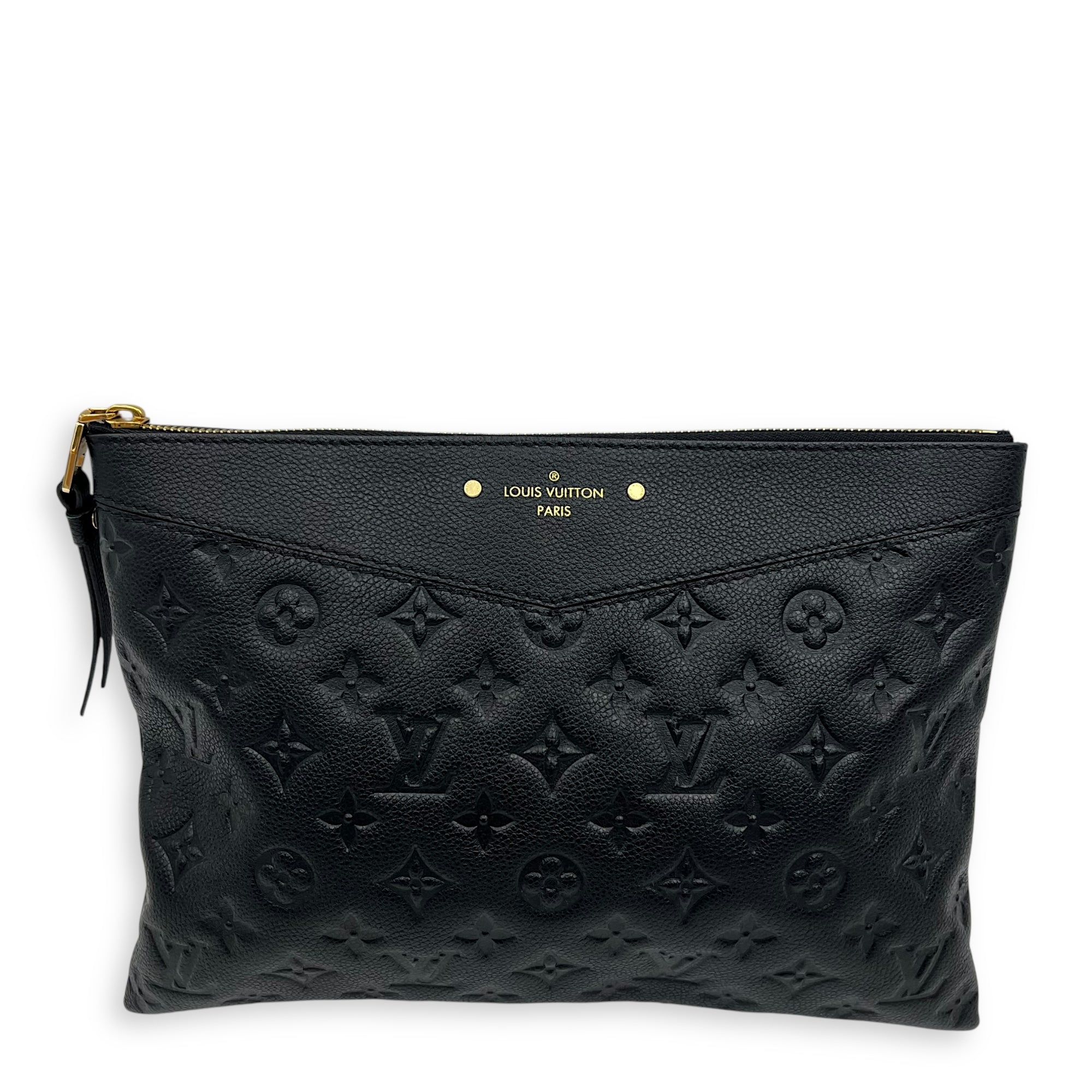 Louis Vuitton Daily Pouch Black Clutch in Empreinte Leather, Gold hardware_1