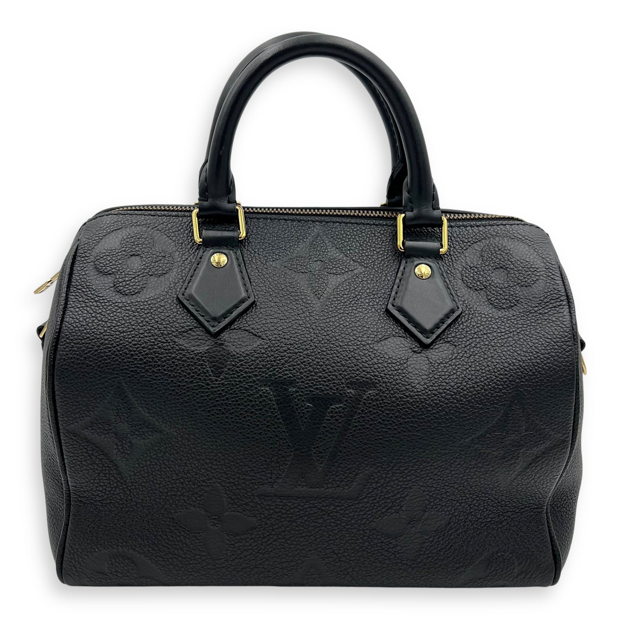 Louis Vuitton Speedy Bandouliere Top Handle Bag Black in Monogram Empreinte Leather, Gold hardware_1